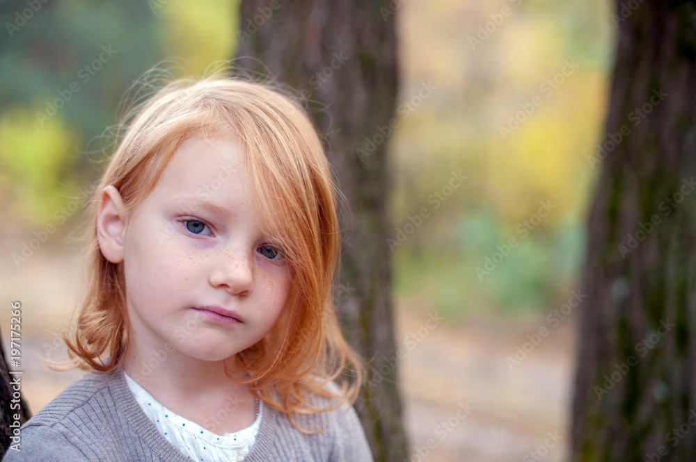 Portrait of a red-haired girl with freckles Portrait of a red-haired girl with freckles