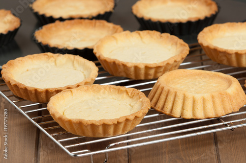 Cooking Process Of Tartlets. Baked Shortcrust Pastry.