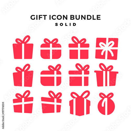 gift icon solid vector pack bundle download