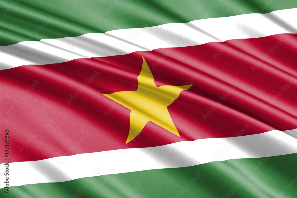 Waving flag Suriname Waving flag Suriname