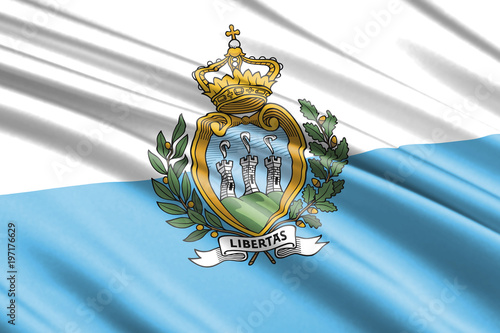 Obraz na płótnie Waving flag San Marino