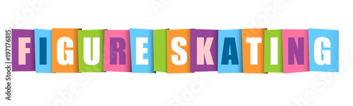 FIGURE SKATING COLOURFUL LETTERS ICON