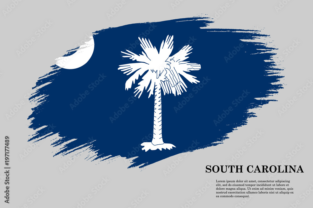 South Carolina Grunge styled flag. Brush stroke background Stock Vector ...