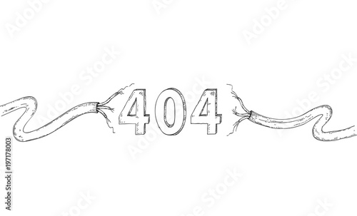 404 page not found error hand drawn