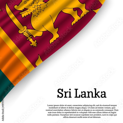 Sri Lanka waving flag on white background. Template for independence day. vector illustration