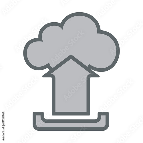 Cloud upload flat icon sign logo