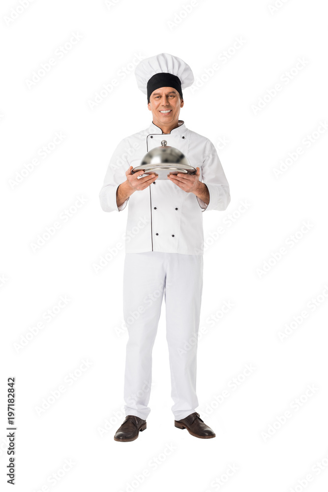 Professional cook tray with cover isolated on white Professional cook tray with cover isolated on white