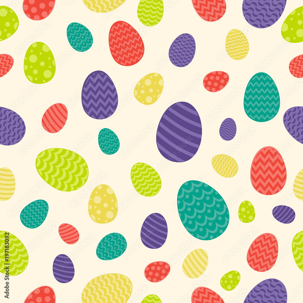 Fototapeta premium Background with Easter eggs - concept of a wrapping paper. Vector.