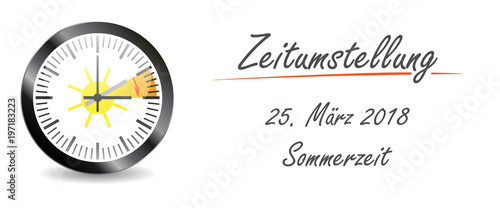 Zeitumstellung am 25. März 2018 - Banner