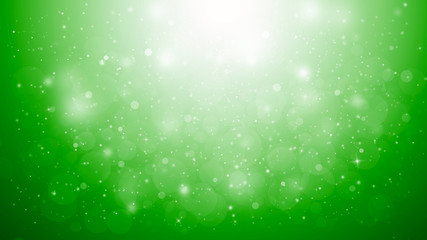 Green glitter sparkles rays lights bokeh Festive Elegant abstract background.