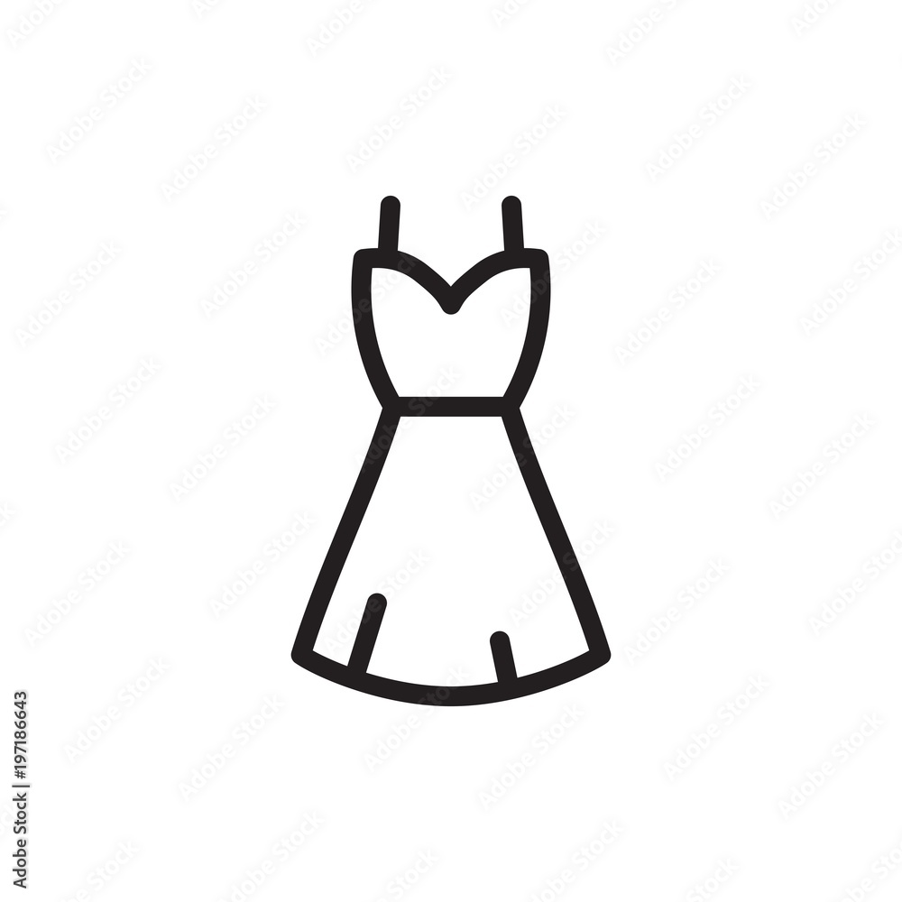 dress outlined vector icon. Modern simple isolated sign. Pixel perfect vector illustration for logo, website, mobile app and other designs dress outlined vector icon. Modern simple isolated sign. Pixel perfect vector illustration for logo, website, mobile app and other designs
