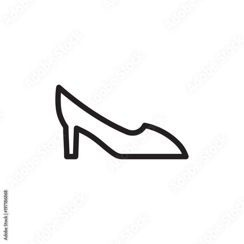 woman shoe, heels outlined vector icon. Modern simple isolated sign. Pixel perfect vector illustration for logo, website, mobile app and other designs