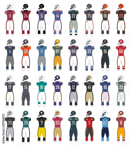 American Football Generic Color Jerseys