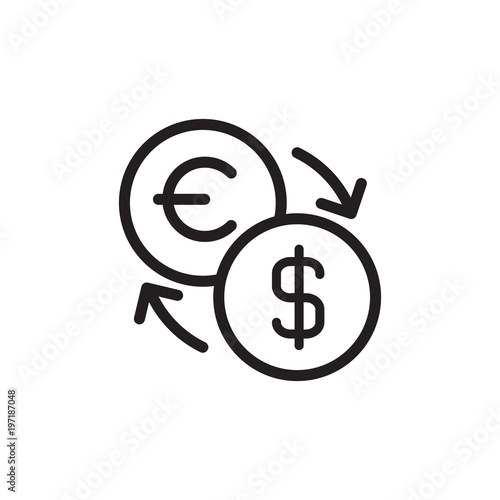 euro usd exchange outlined vector icon. Modern simple isolated sign. Pixel perfect vector  illustration for logo, website, mobile app and other designs