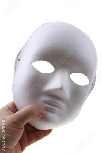 white paper mask isolated