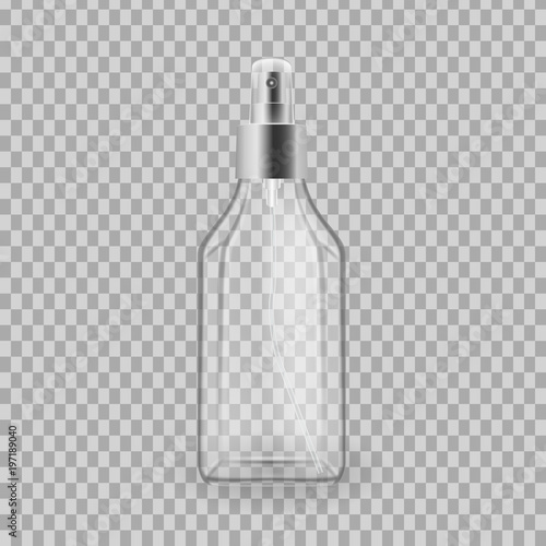 Realistic mock-up, template of flacon spray for freshness, lotion.