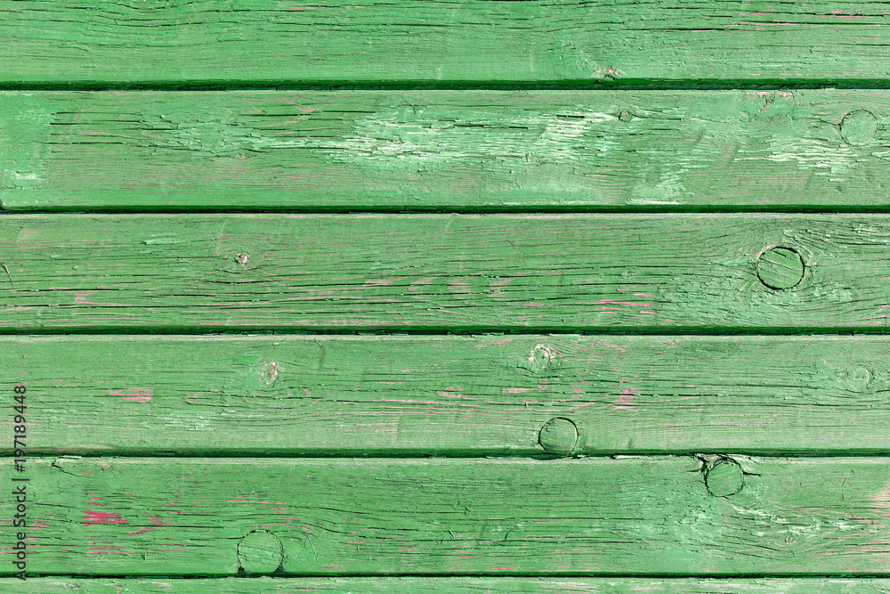 Fototapeta premium Old green painted boards for use as a background