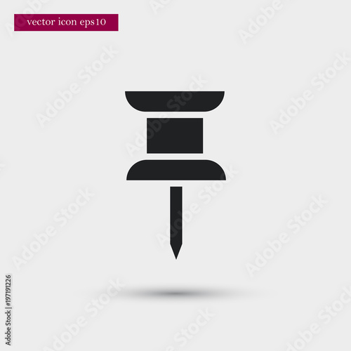 Drawing pin icon. Simple school element illustration. Vector symbol design from education collection. Can be used in web and mobile.