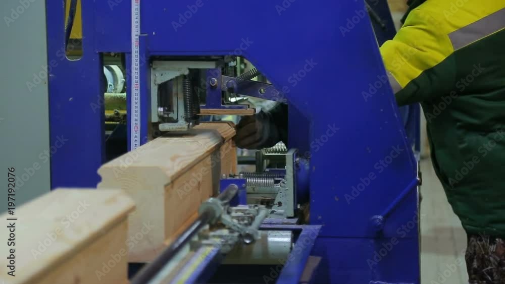 woodworking sawing machine cuts planing wood beam woodworking sawing machine cuts planing wood beam