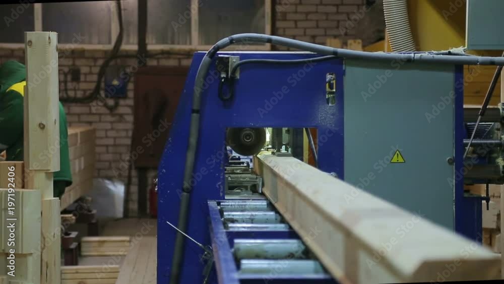 woodworking sawing machine cuts planing wood beam woodworking sawing machine cuts planing wood beam