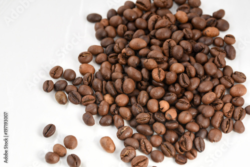 Coffee beans isolated on white background area for copy space