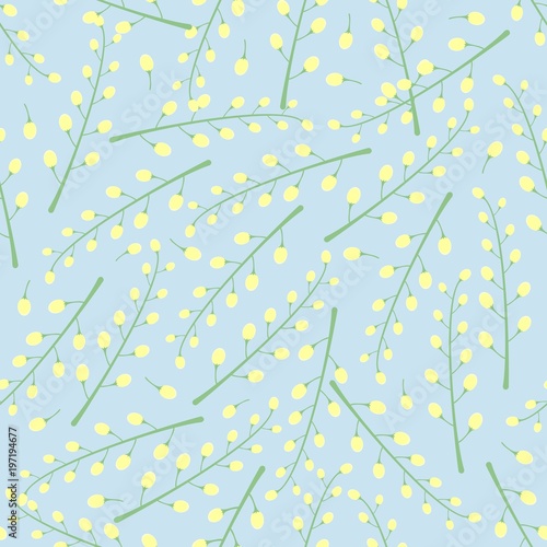 Light floral retro seamless pattern of spring twigs for retro Wallpaper. Vector illustration.