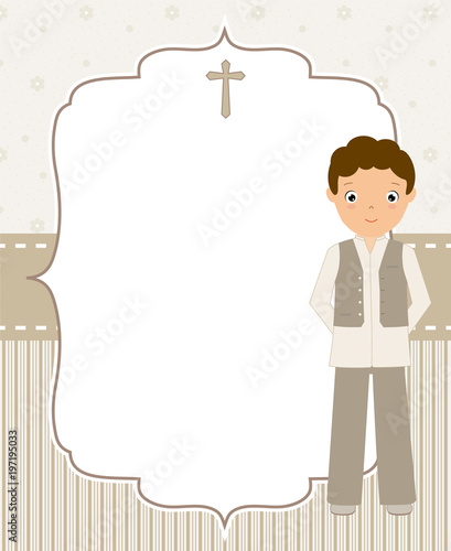 my first communion boy. space for text