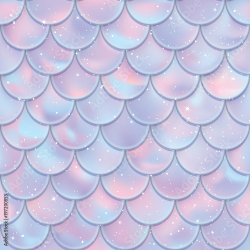 Fish scales seamless pattern. Mermaid tail texture. Vector illustration