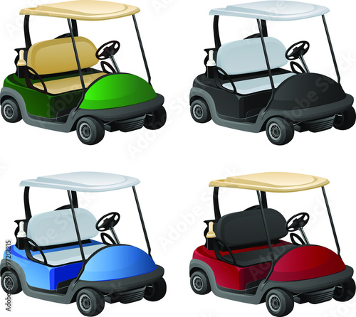 Golf car 4 color vector image