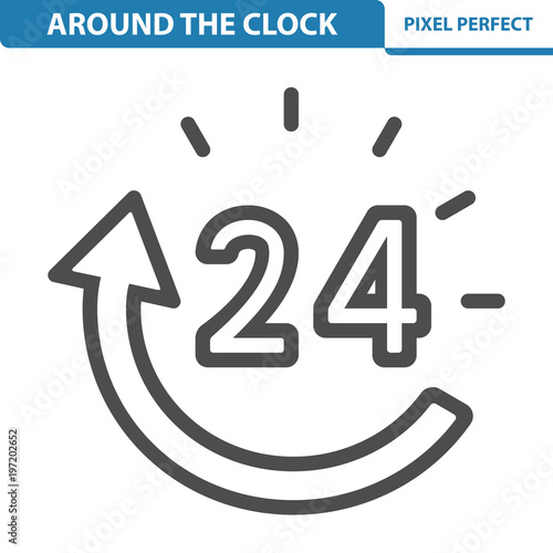 Around The Clock Icon. EPS 8 format.