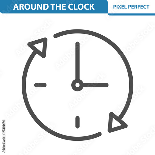 Around The Clock Icon. EPS 8 format.