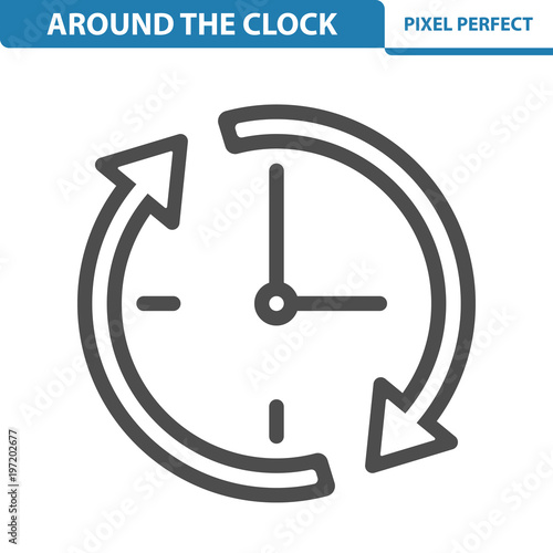 Around The Clock Icon. EPS 8 format.