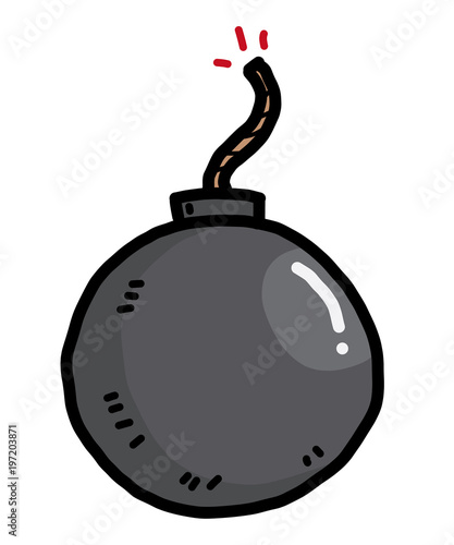 bomb / cartoon vector and illustration, hand drawn style, isolated on white background.