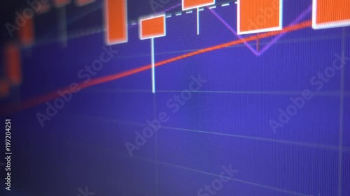Japanese candle graph charts of stock market investment trading - financial business background - Seamless loop