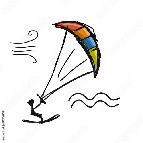 Kiteboarding, sketch for your design