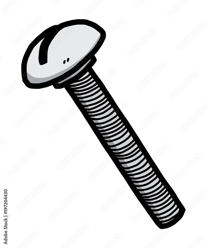 screw / cartoon vector and illustration, hand drawn style, isolated on  white background. Stock Vector | Adobe Stock