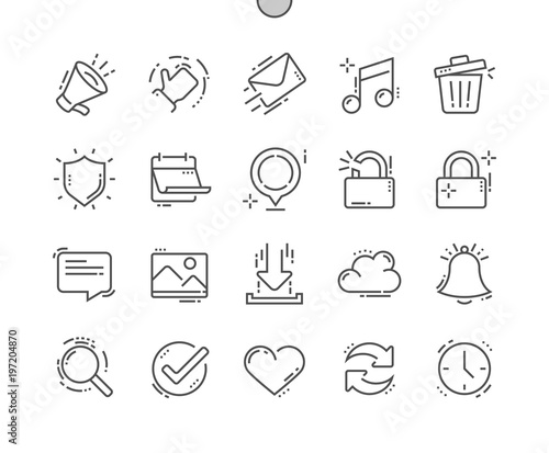 General Well-crafted Pixel Perfect Vector Thin Line Icons 30 2x Grid for Web Graphics and Apps. Simple Minimal Pictogram