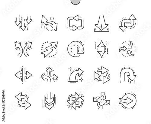 Arrows Well-crafted Pixel Perfect Vector Thin Line Icons 30 2x Grid for Web Graphics and Apps. Simple Minimal Pictogram