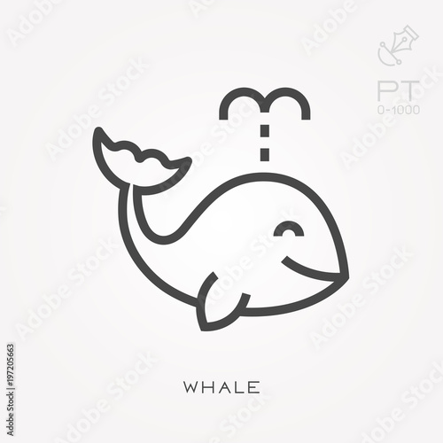 Line icon whale