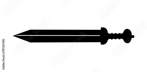 Simple black gladius roman legionary sword silhouette photo