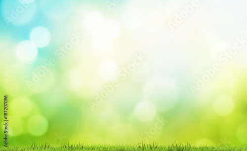 nature bokeh background green grass meadow lawn 3d rendering