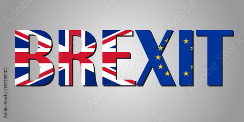 Brexit Text Isolated. United Kingdom exit from europe relative image. Brexit named politic process