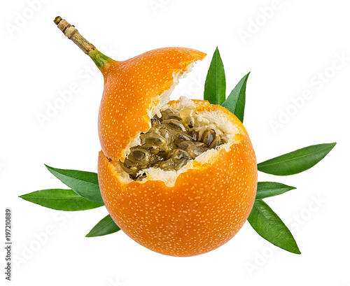 Fresh granadilla isolated on white background with clipping path