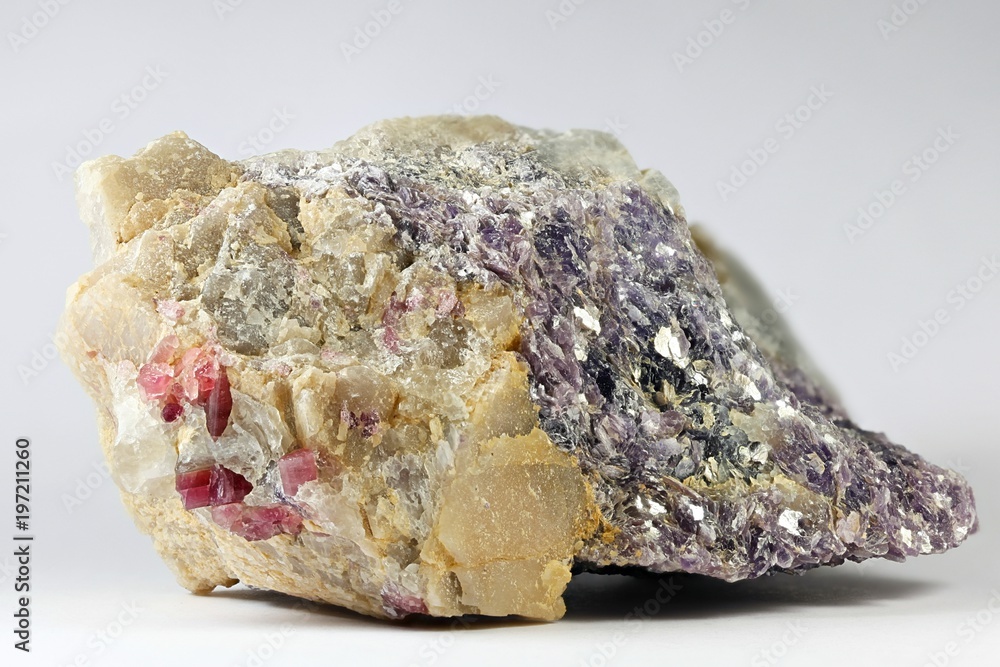 Lithium minerals from Haapaluoma lithium quarry in Finland.: spodumene, lepidolite and rubellite Lithium minerals from Haapaluoma lithium quarry in Finland.: spodumene, lepidolite and rubellite