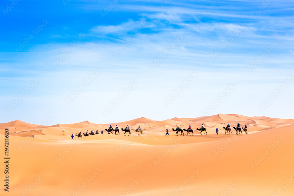 Merzouga in the Sahara Desert in Morocco