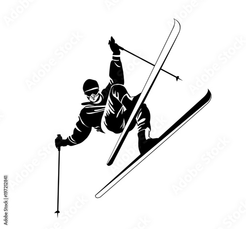 Ski recreation poster design. 