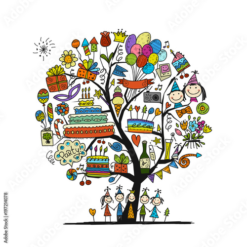 Birthday party tree for your design