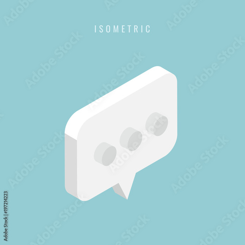 isometric Abstract speech bubble . Vector illustration