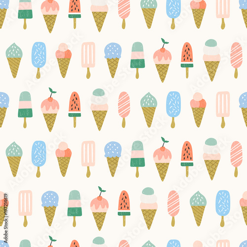 Ice cream seamless pattern