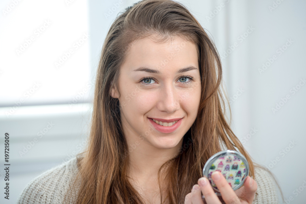 portrait of beautiful and smiling young woman portrait of beautiful and smiling young woman